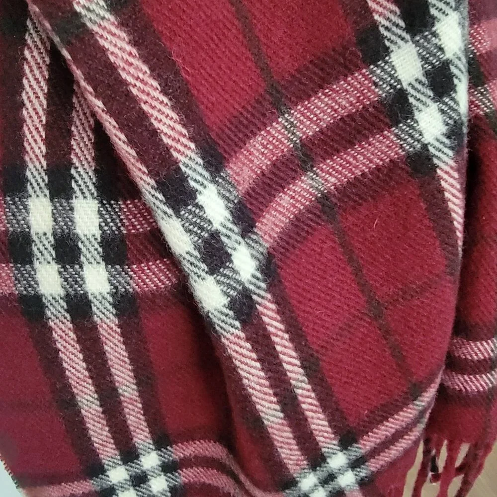 Robellro Milano Italy Design Red Plaid Polyester‎ Rectangle Scarf Classic Unisex